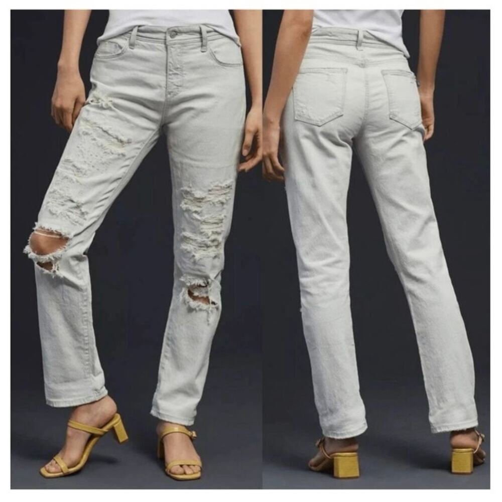 ANTHROPOLOGIE PILCRO Mid-Rise Slim Distressed Boyfriend Jeans Wm Size 28